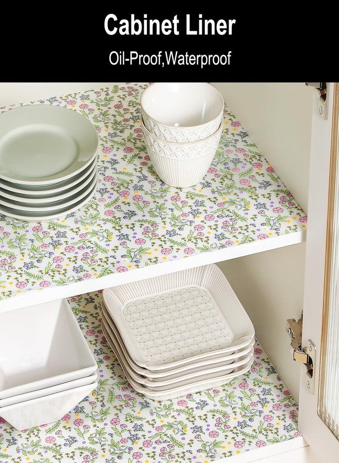 INNOLITES Shelf Liner, Non-Adhesive Floral Cabinet Drawer Liner for Kitchen, Waterproof Oil-Proof, EVA Easy to Clean & BPA-Free (17.7" x 78.7") - Image 3